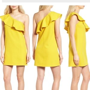 Cupcakes and cashmere one sleeve ruffle dress